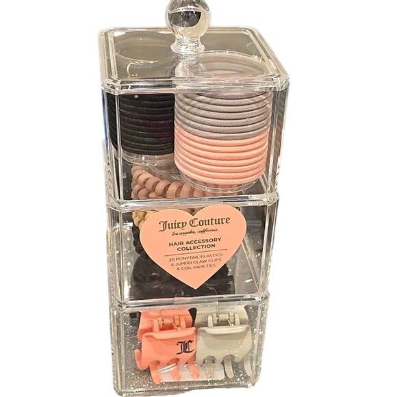 Juicy Couture Hair Accressory Collection w/Stackable Storage Container - Picture 11 of 11